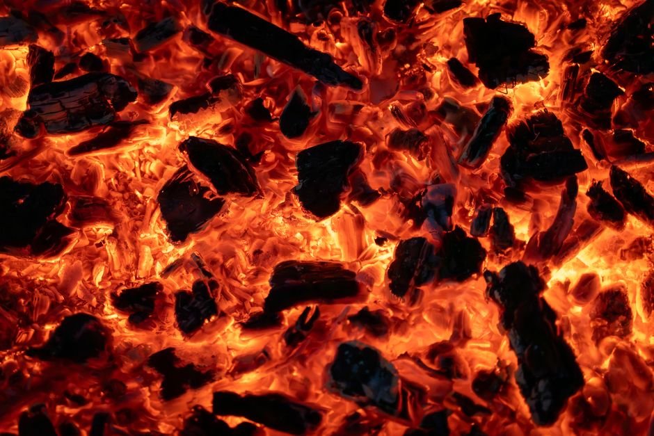 campfire coals ashes