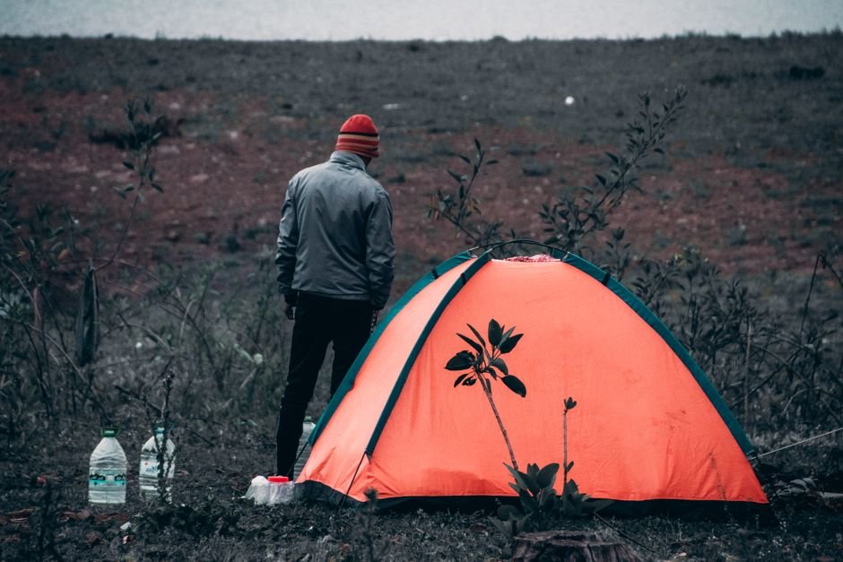 cold camping morning