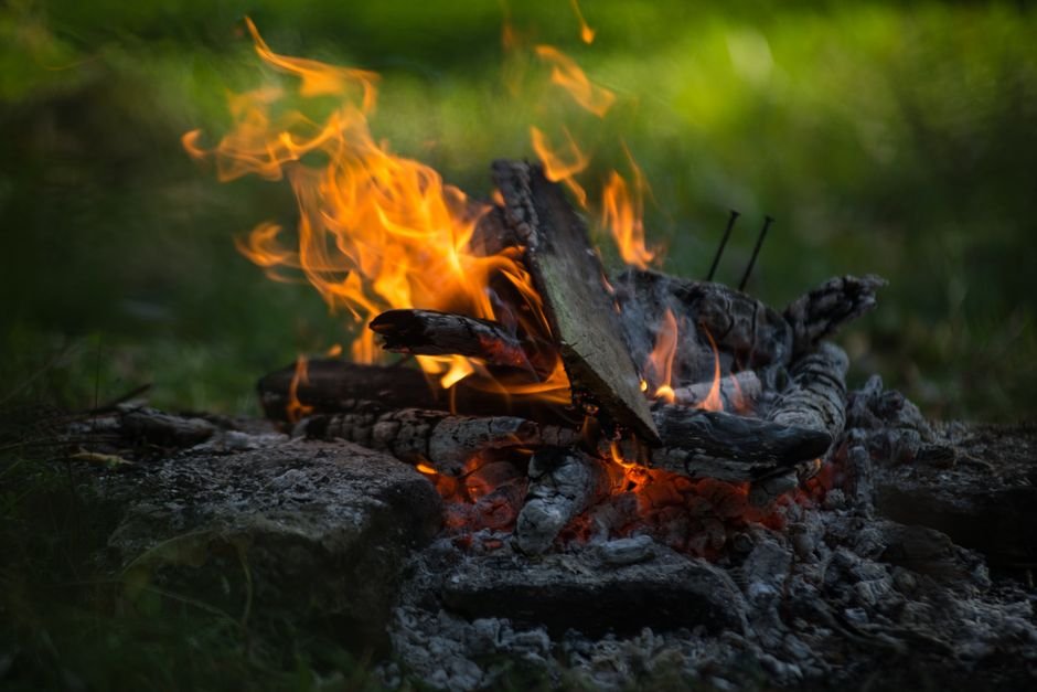 small campfire evening